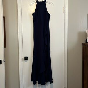 WOOSEA Women's High Neck Split Bodycon Mermaid Evening Cocktail Long Dress. Used